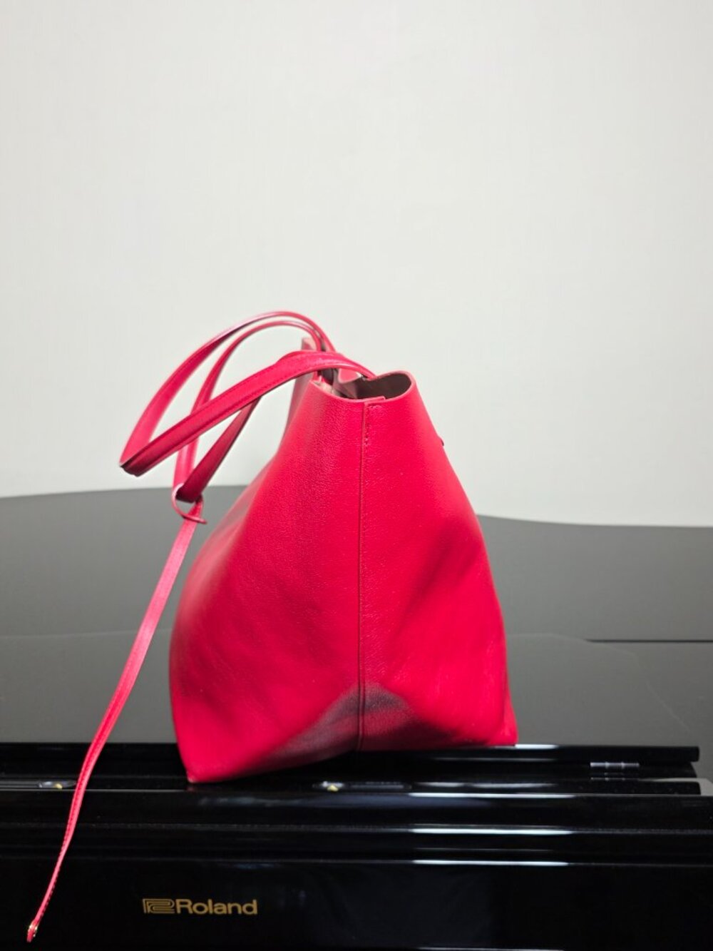 Mansur Gavriel Red Everyday Soft Tote Bag 21.5"x11.8"x9"100% Italian CalfLeather - Picture 4 of 10